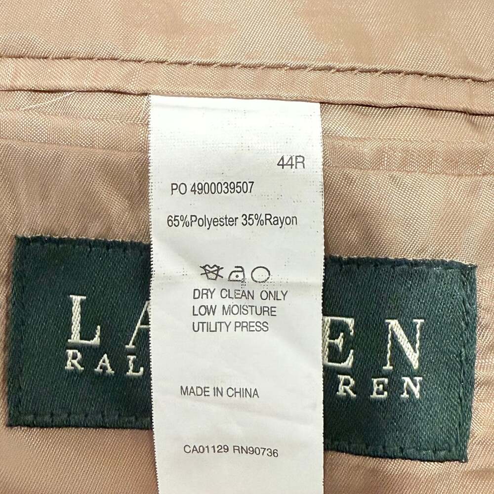 Lauren Ralph Lauren Men's 44R Tan Houndstooth Two-Button Blazer Sport Coat - Picture 2 of 9